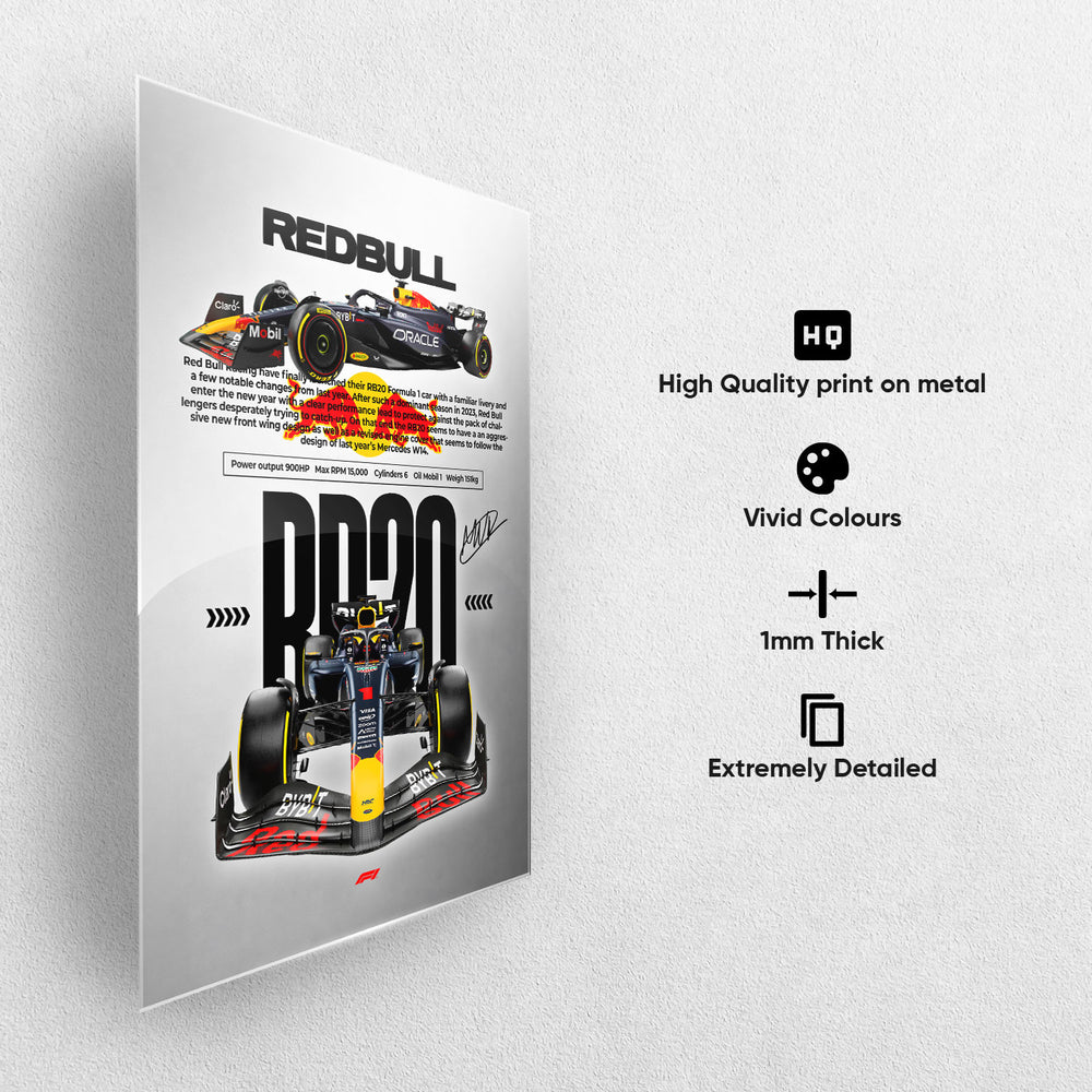 F1 RB20 Speed Metal-Poster