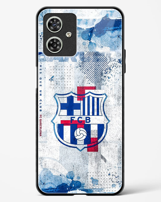 FCB Denim Style Glass Phone Case-Moto G54 5G