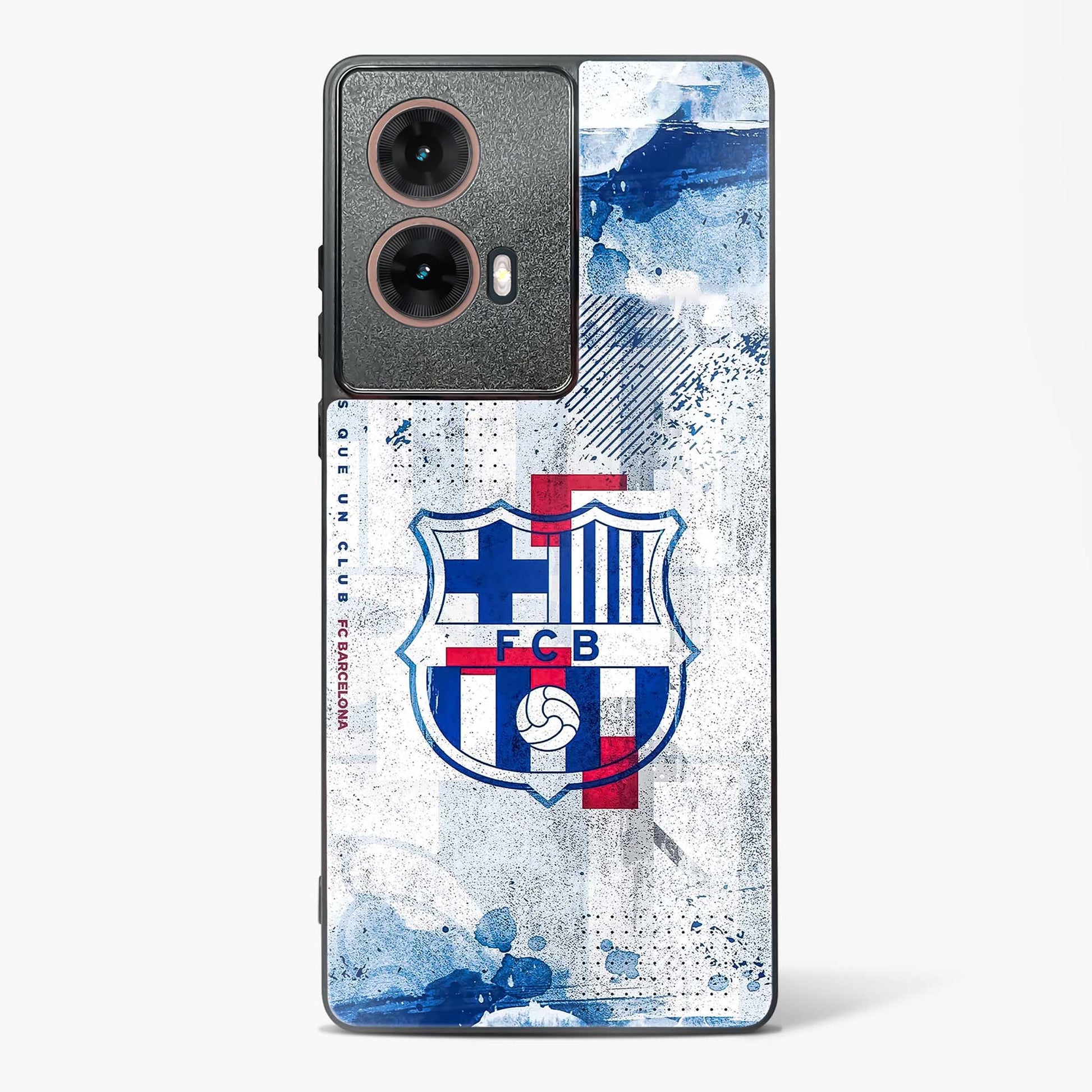 FCB Denim Style Glass Phone Case-Moto G85 5G
