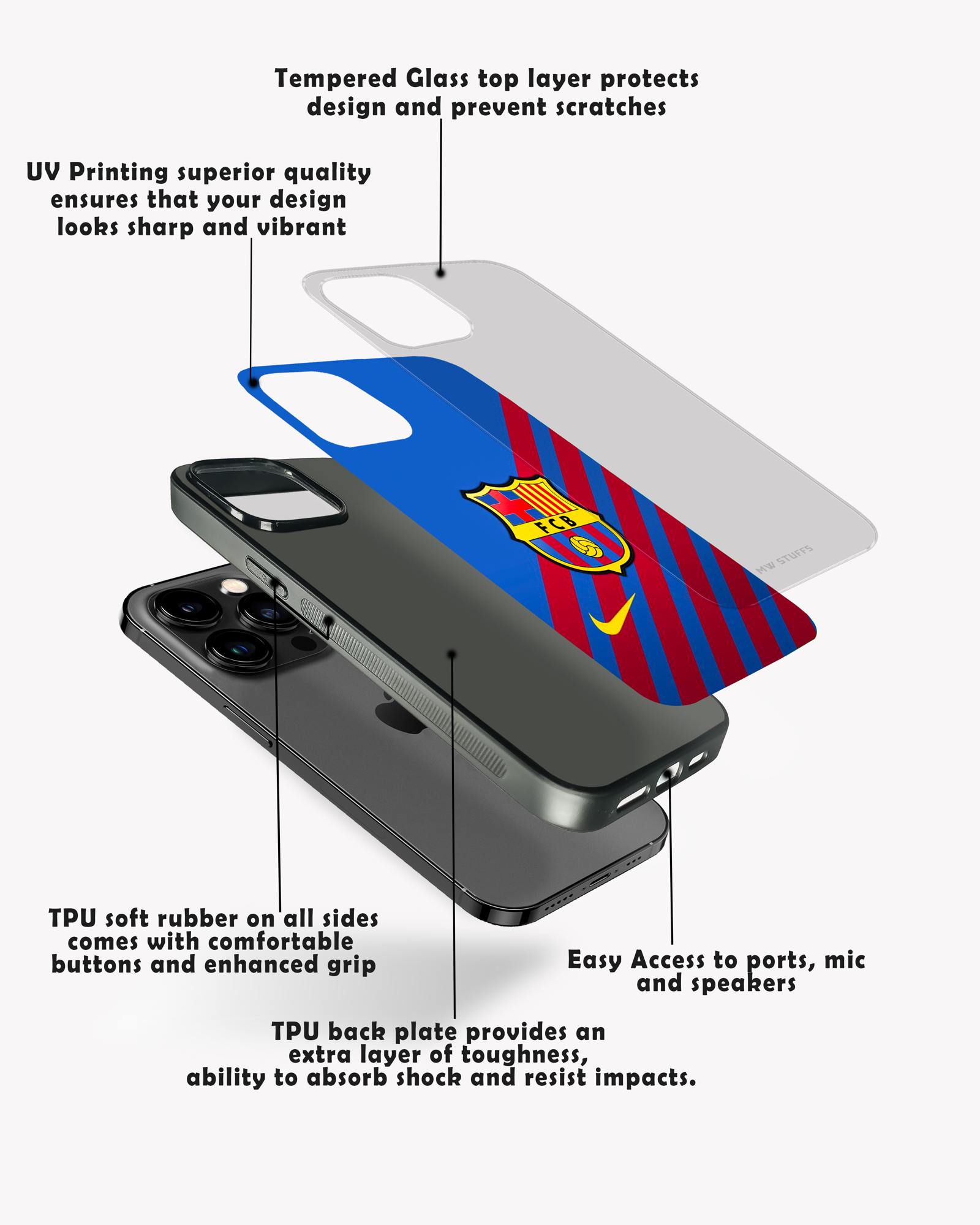 FCB Half Stripes Glass Case -  - MW Stuffs - 