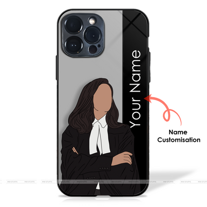 Lawyer/Advocate Custom Name Glass Case (6 illustration styles)