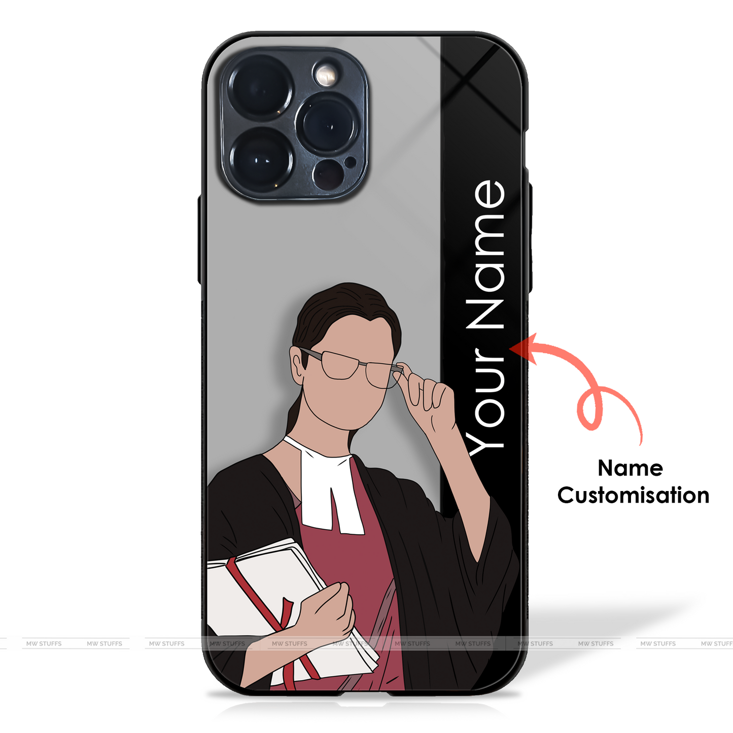 Lawyer/Advocate Custom Name Glass Case (6 illustration styles)
