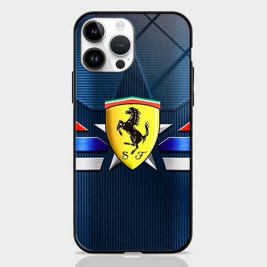 Ferrari Royal Badge Printed Glass Case -  - MW Stuffs - 