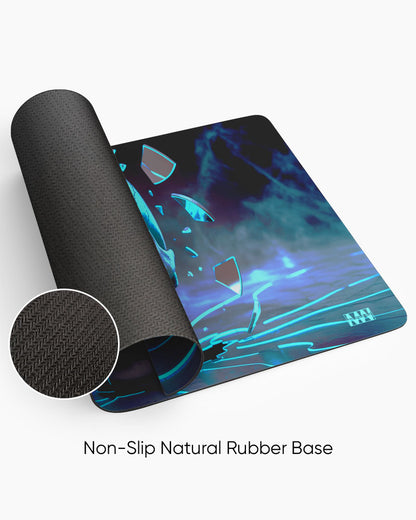 Fractured Illusion Neon Shards Desk Mat