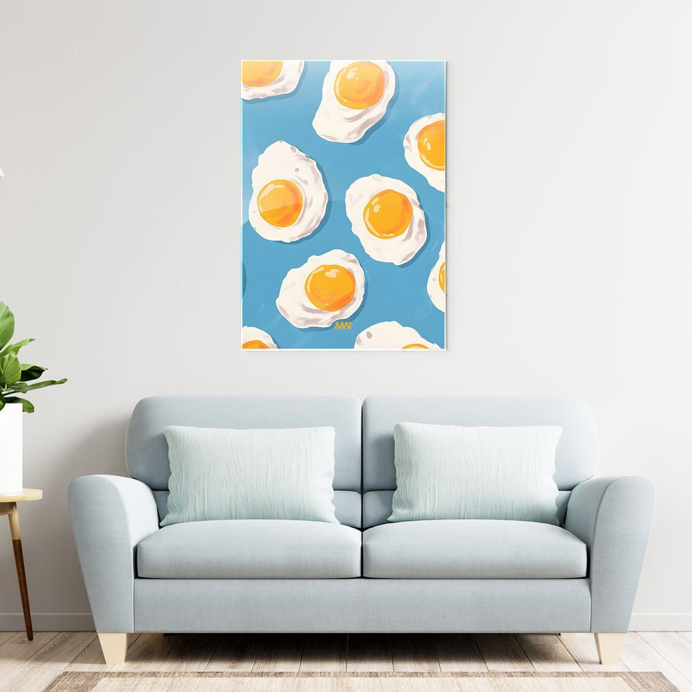 Fried Egg Pop Art Metal-Poster
