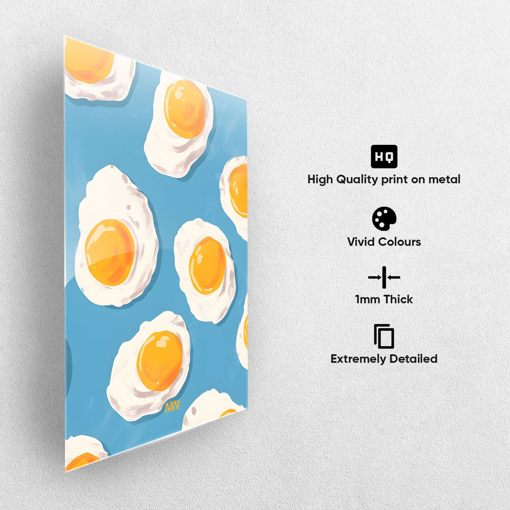Fried Egg Pop Art Metal-Poster