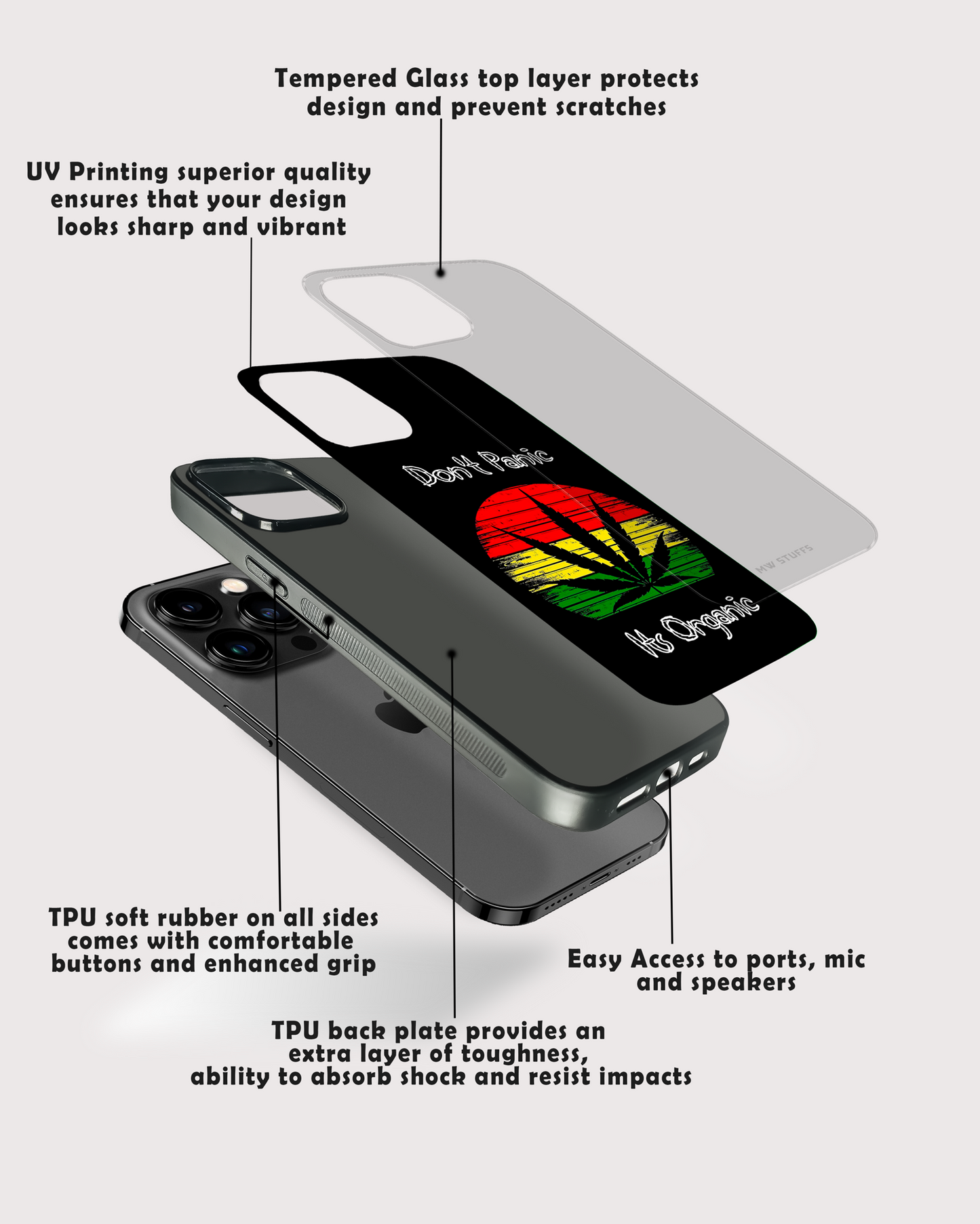 Full Dope Quote Stylish Glass Case -  - MW Stuffs - 
