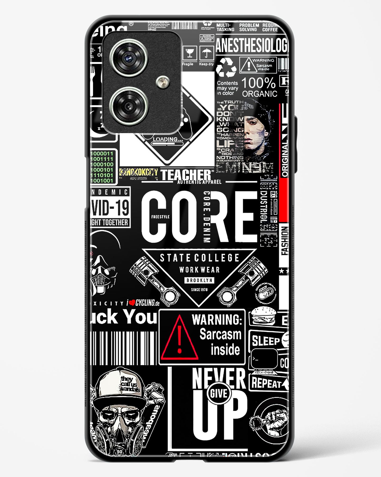 Funky Style Collage Glass Phone Case-Moto G54 5G