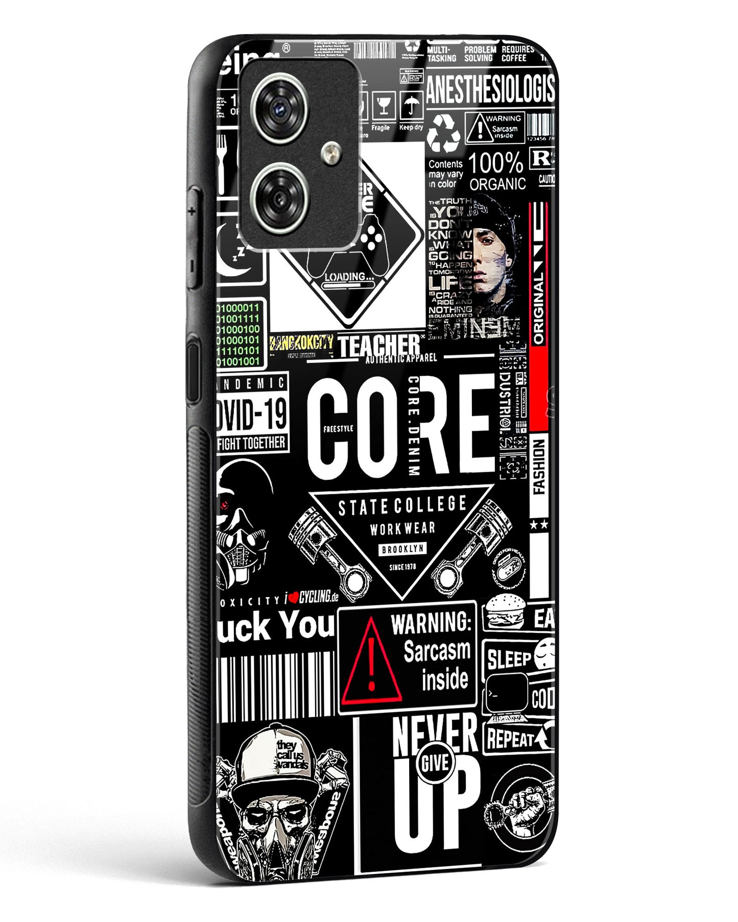 Funky Style Collage Glass Phone Case-Moto G54 5G