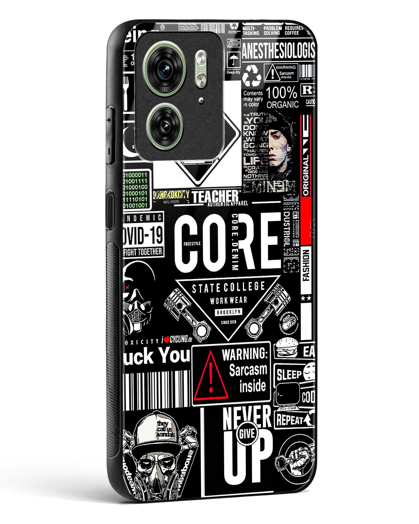Funky Style Collage Glass Phone Case-Motorola Edge 40