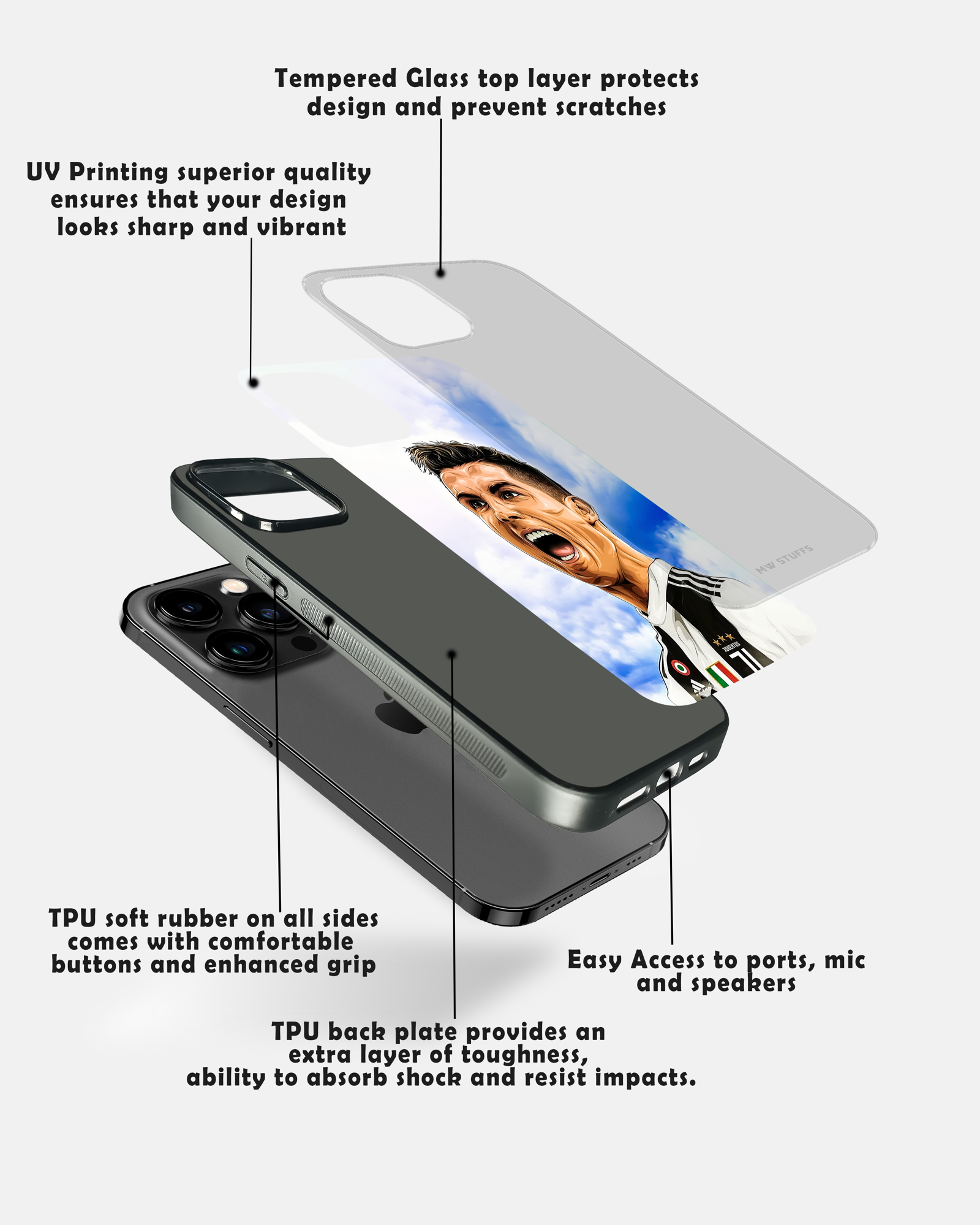 Furious Ronaldo Glass Case -  - MW Stuffs - 