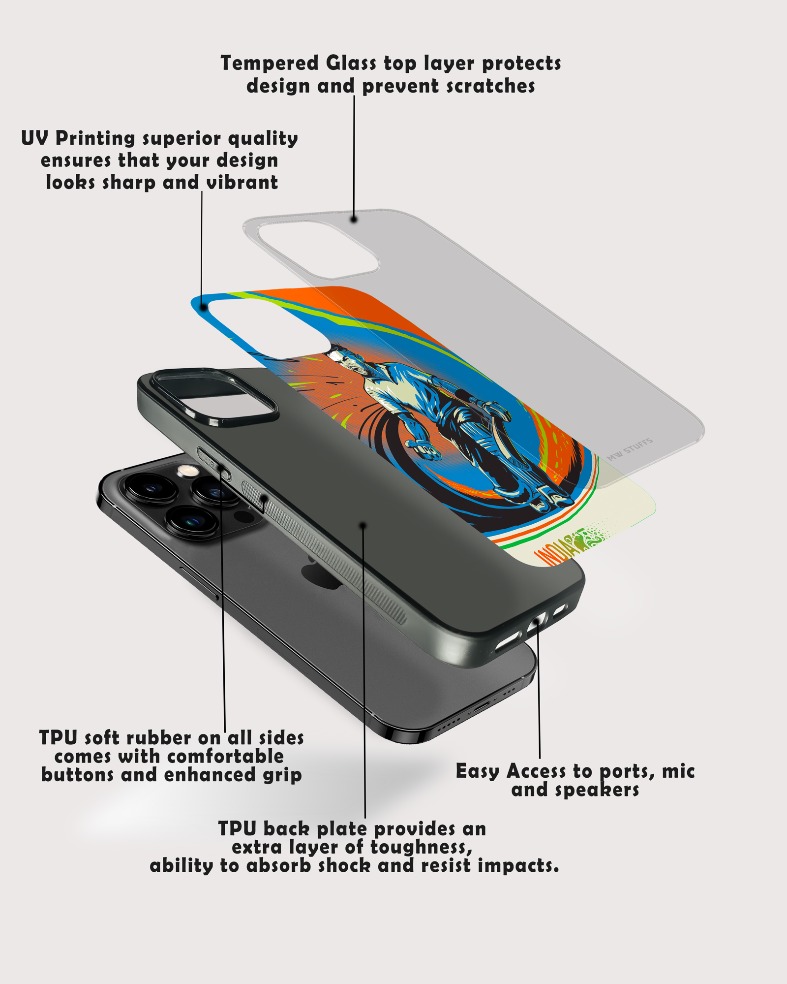 Furious Virat Kohli Art Glass Case -  - MW Stuffs - 