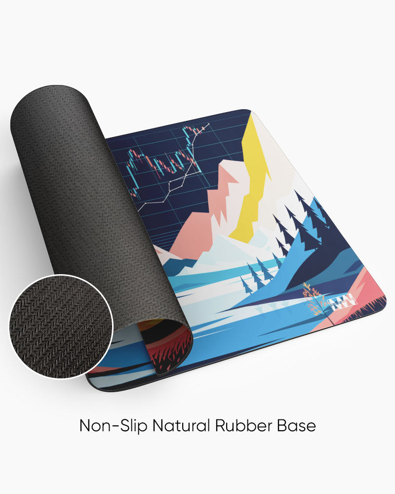 Fusion of Finance & Nature Stock Charts Deskmat