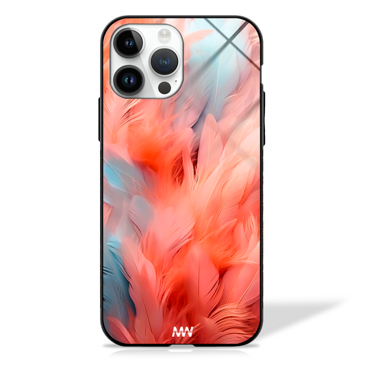 Fuzzy Feather Pattern Premium GLASS CASE -  - MW Stuffs - 