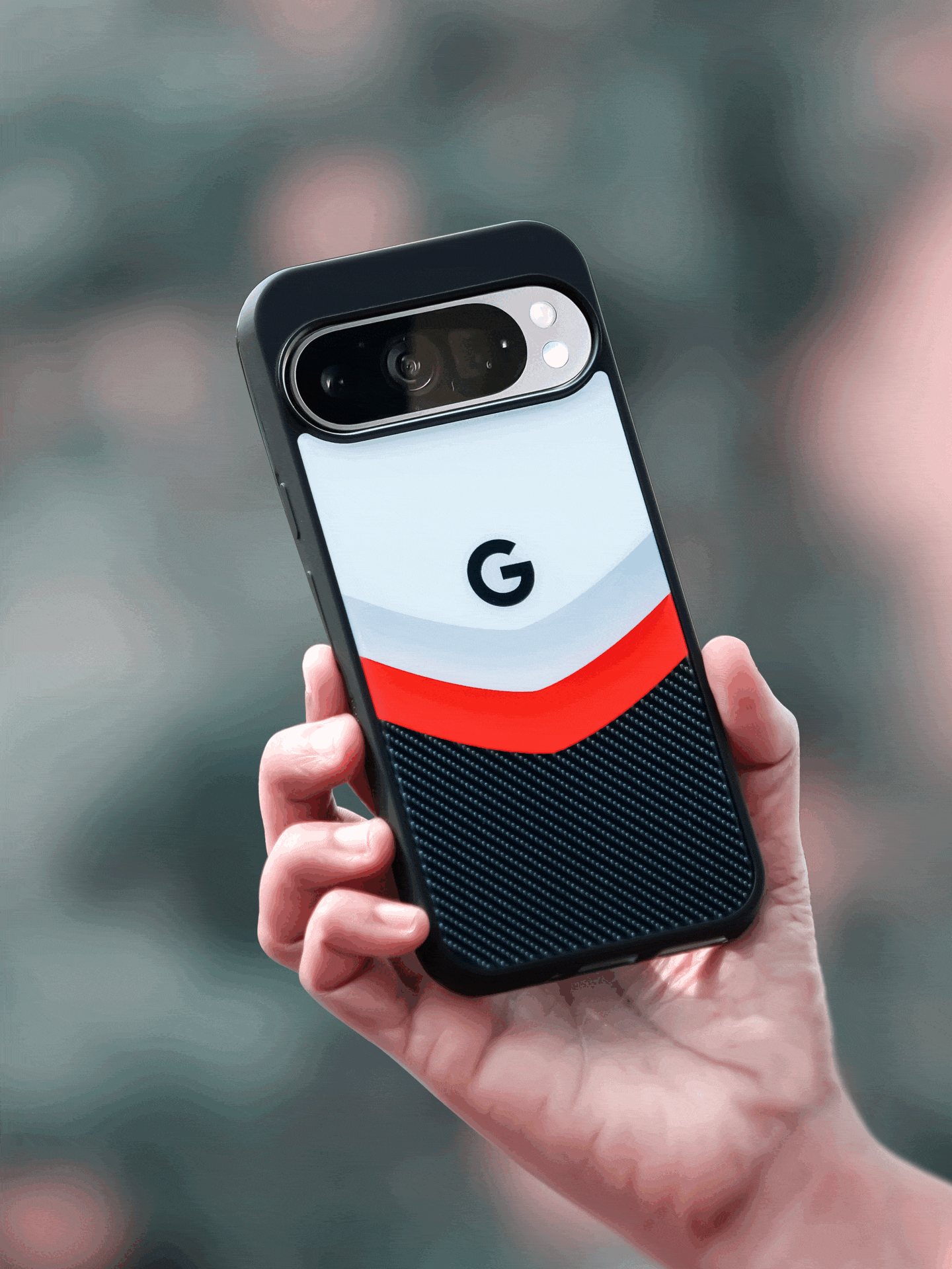 Abstract Carbon Fiber Pattern Glass Case (Customisable for Moto, IQOO & all models)