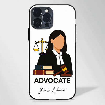 Your Name Personalized Lawyer/Advocate Glass Case (8 illustration styles)