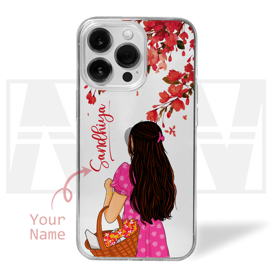 Custom Name Blossom Dreams Girly Clear Silicone Case
