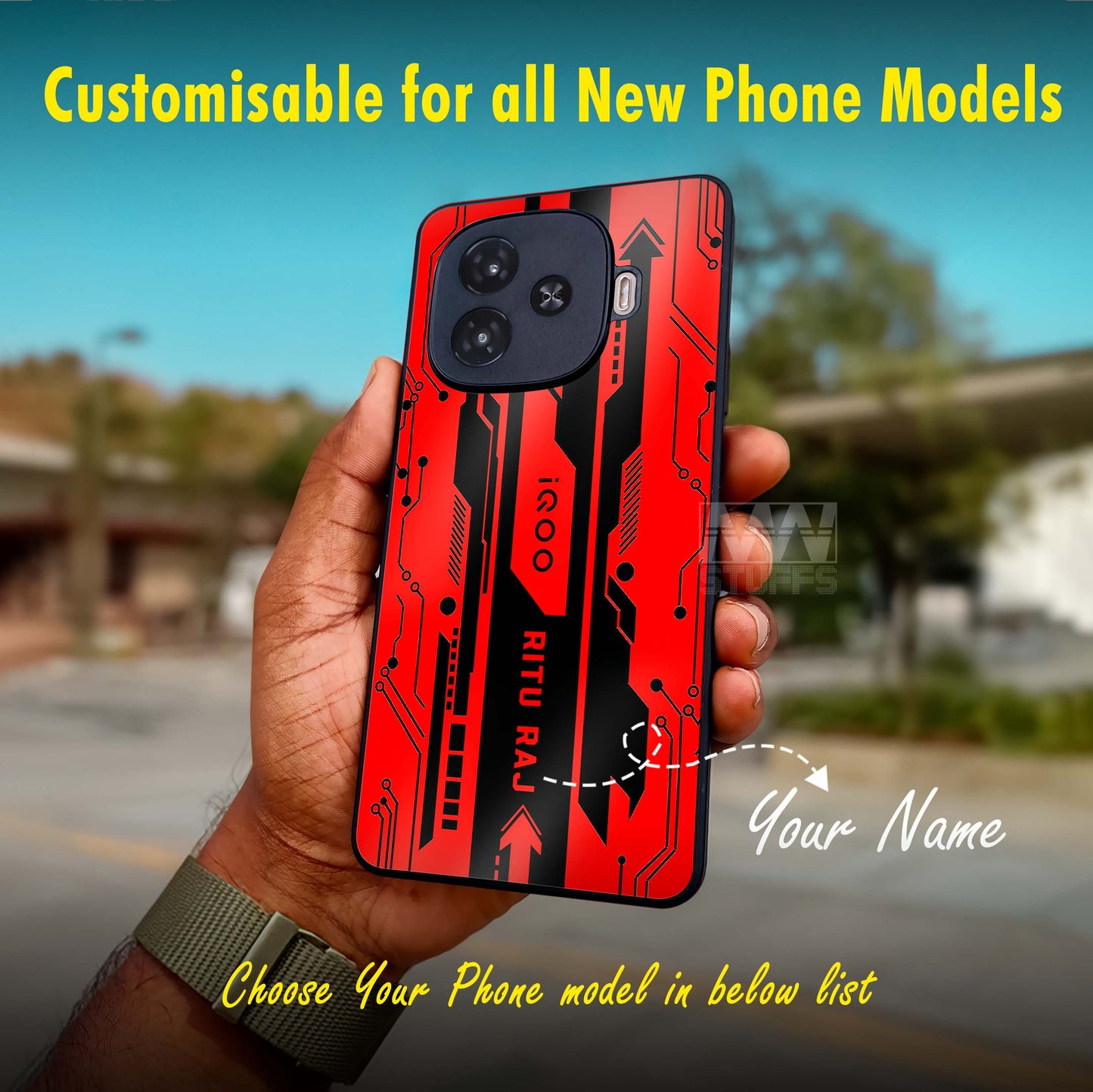 Custom Name Gaming Abstract Theme GLASS CASES (In 2 colors)