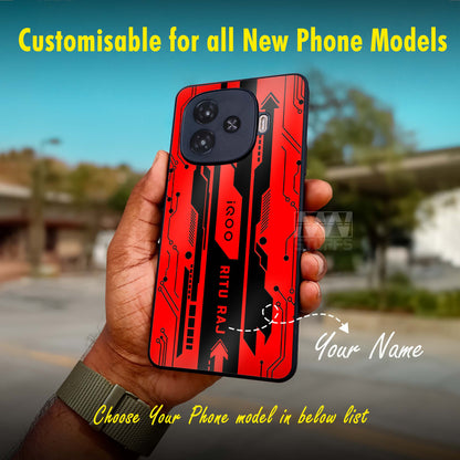 Custom Name Gaming Abstract Theme GLASS CASES (In 2 colors)