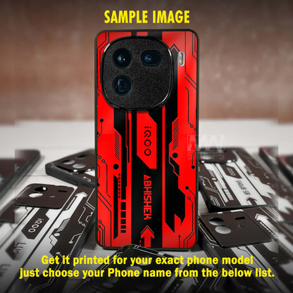 Custom Name Gaming Abstract Theme GLASS CASES (In 2 colors)