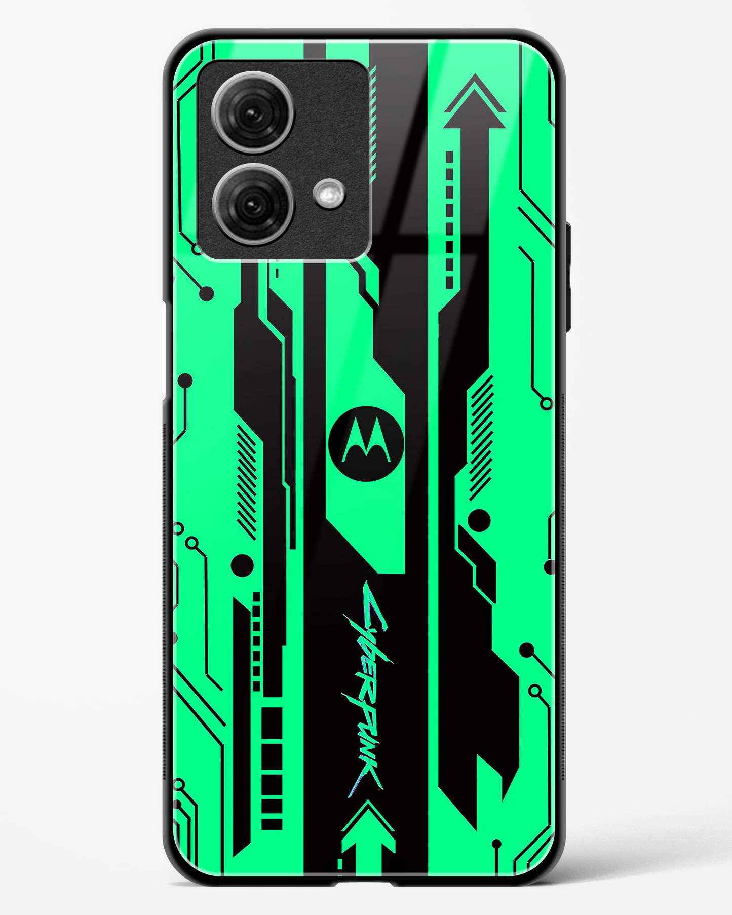 Gaming Abstract Glass Phone Case-Moto G84 5G (Black, Red, White, Yellow & Green)