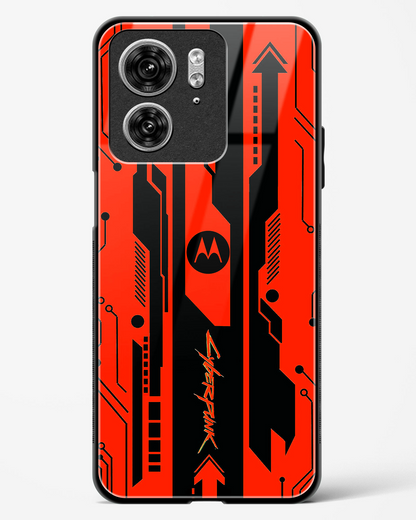 Gaming Abstract Glass Phone Case-Motorola Edge 40 (Black, Red, White, Yellow & Green)