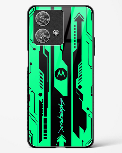 Gaming Abstract Glass Phone Case-Motorola Edge 40 Neo (Black, Red, White, Yellow & Green)