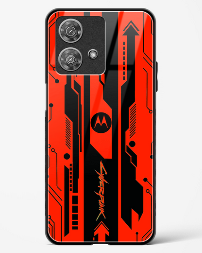 Gaming Abstract Glass Phone Case-Motorola Edge 40 Neo (Black, Red, White, Yellow & Green)