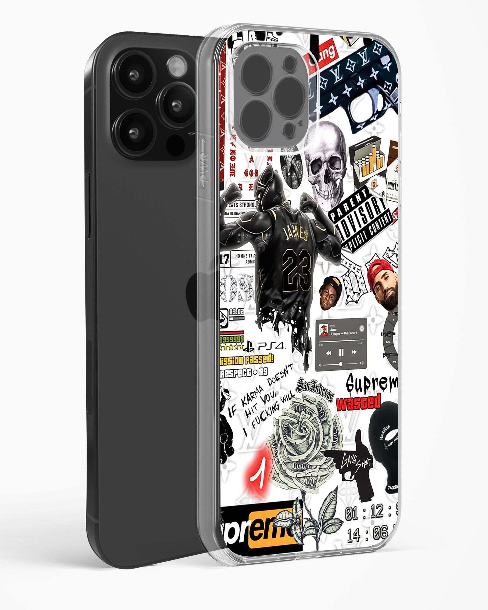 Gangster Tags Clear Silicone Case