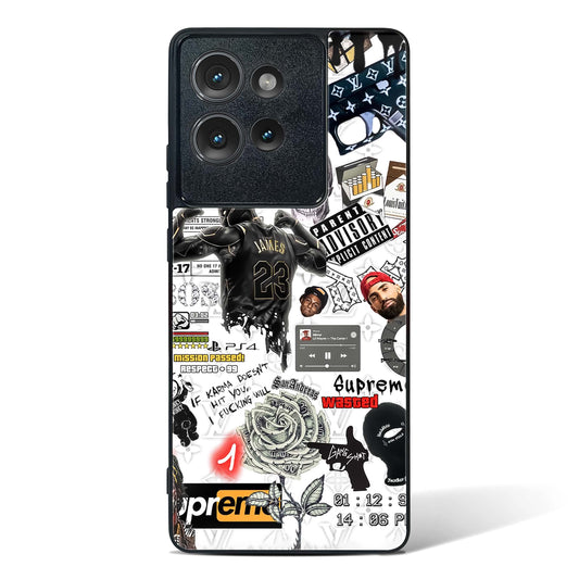 Gangster Tags Glass Phone Case-Motorola Edge 50