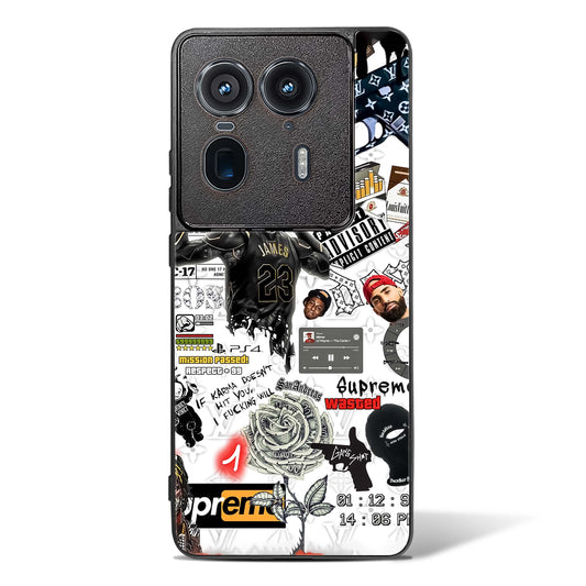 Gangster Tags Glass Phone Case-Motorola Edge 50 Ultra