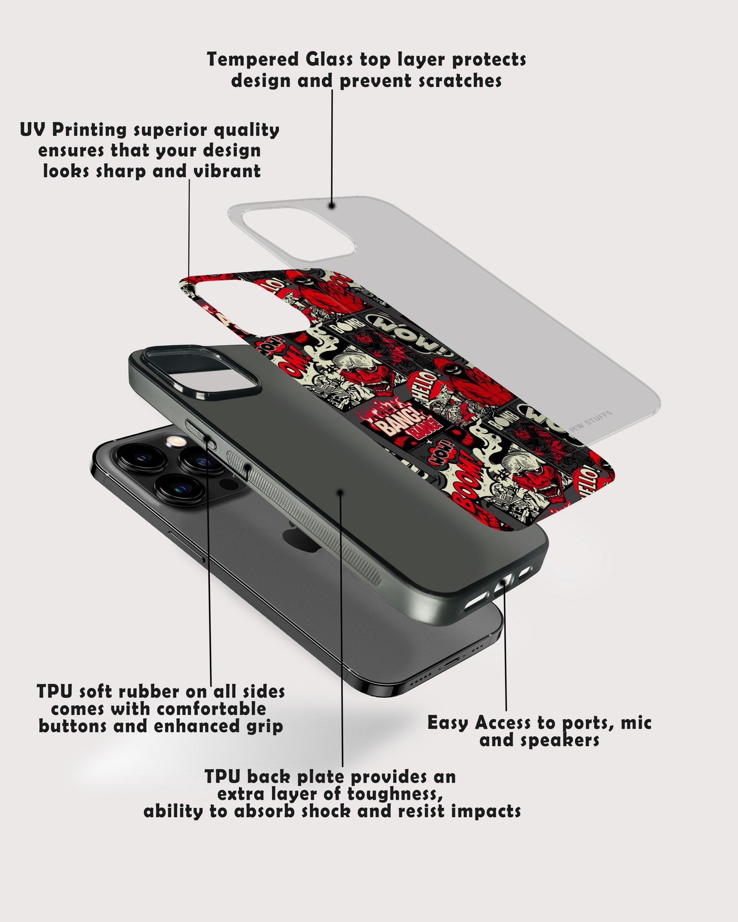 Gangster Mixed Stickers Art Glass Case -  - MW Stuffs - 