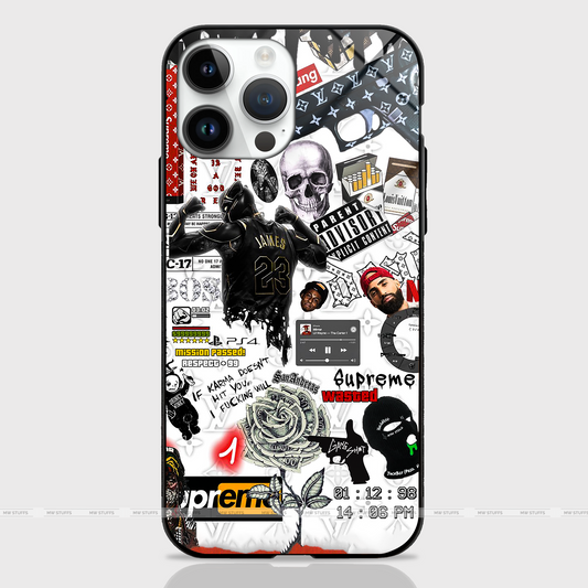 Gangsters Mixed Stickers Art Glass Case -  - MW Stuffs - 