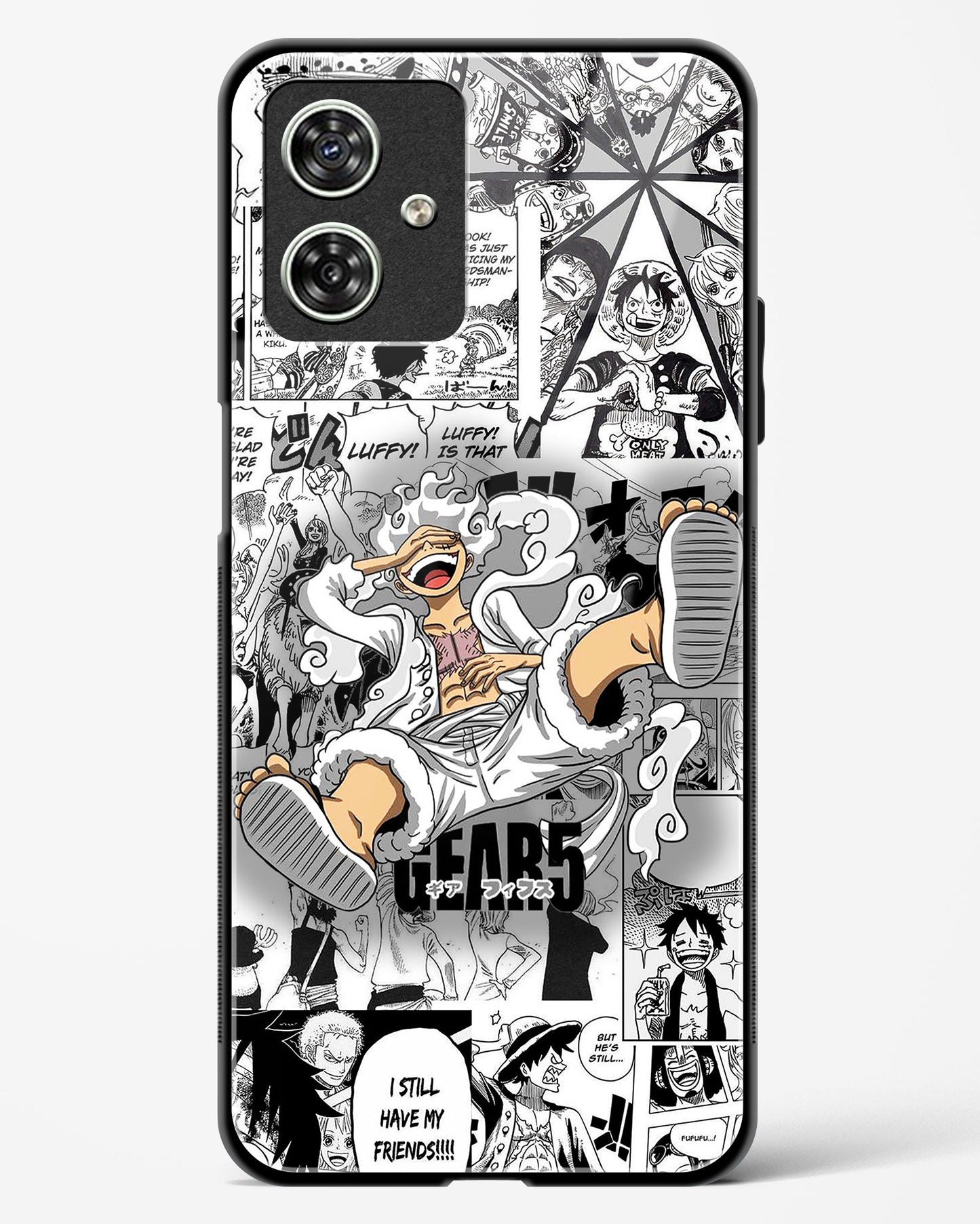 Gear 5 Luffy Anime Glass Phone Case-Moto G54 5G