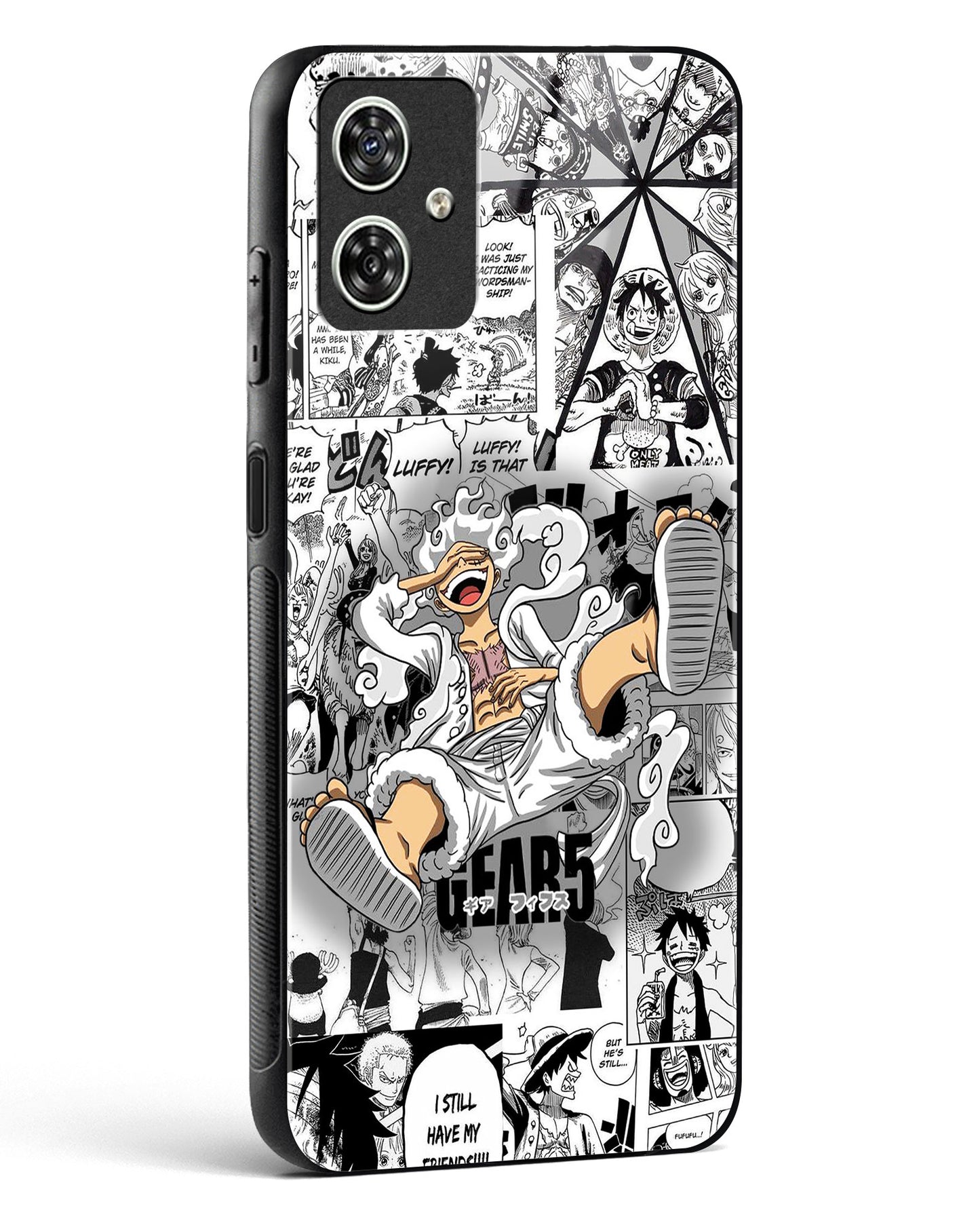 Gear 5 Luffy Anime Glass Phone Case-Moto G54 5G