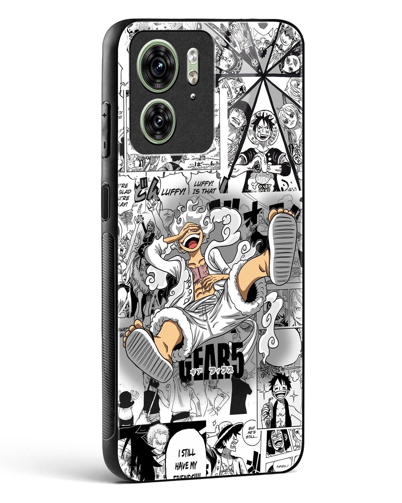 Gear 5 Luffy Anime Glass Phone Case-Motorola Edge 40