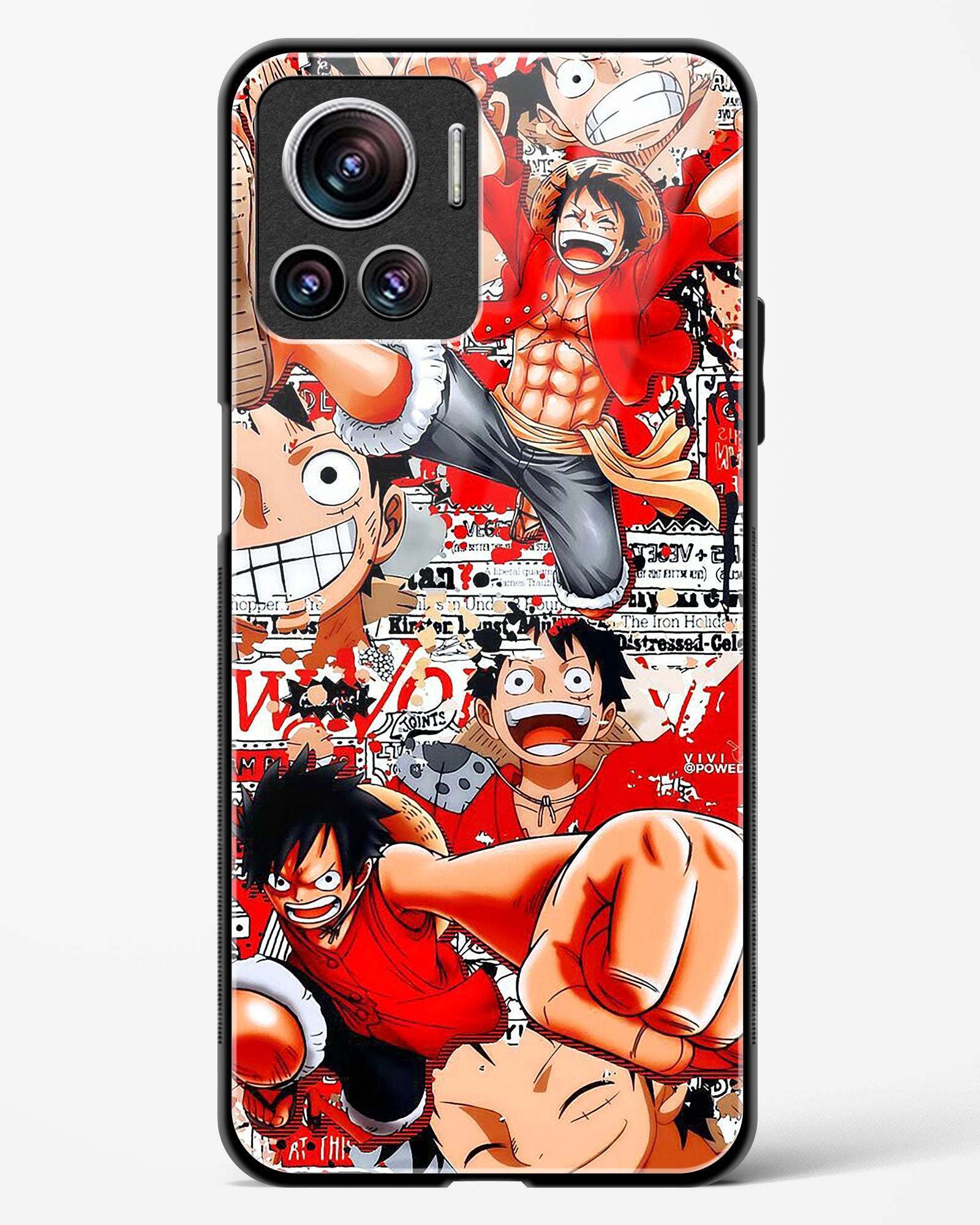 Gear 5 Luffy Collage Glass Phone Case-Motorola Edge 30 Ultra