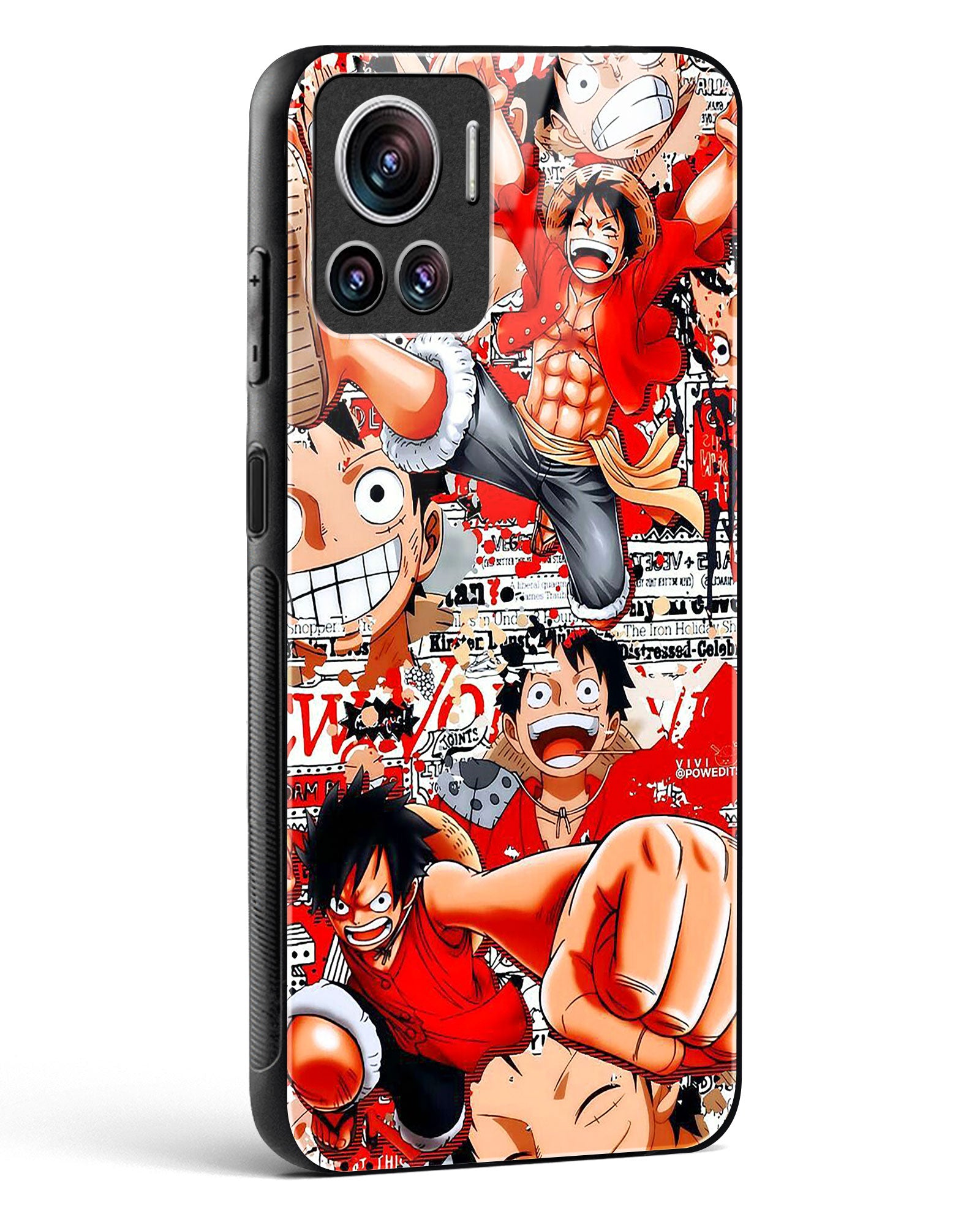 Gear 5 Luffy Collage Glass Phone Case-Motorola Edge 30 Ultra