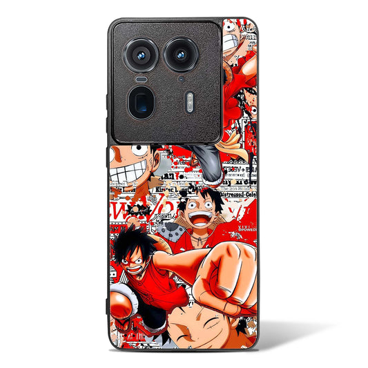 Gear 5 Luffy Collage Glass Phone Case-Motorola Edge 50 Ultra