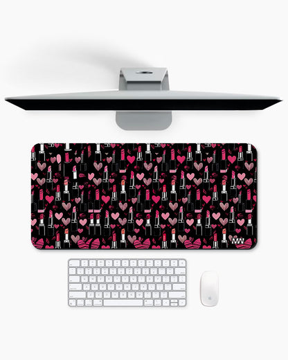 Glam Pop Riot Hearts Lips and Attitude Deskmat