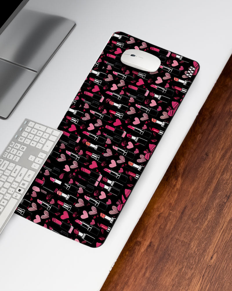 Glam Pop Riot Hearts Lips and Attitude Deskmat
