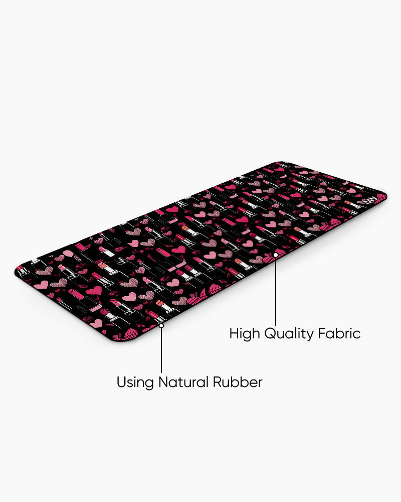 Glam Pop Riot Hearts Lips and Attitude Deskmat