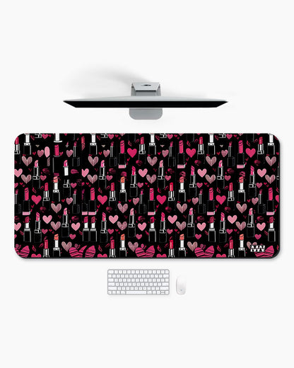 Glam Pop Riot Hearts Lips and Attitude Deskmat