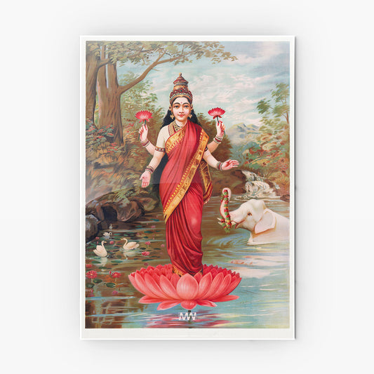 Goddess Lakshmi Classic Art Metal-Poster