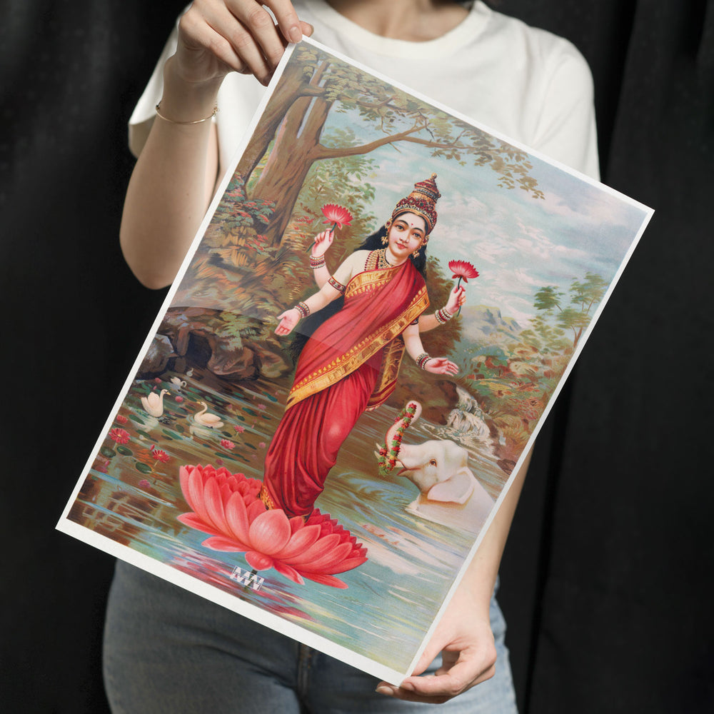 Goddess Lakshmi Classic Art Metal-Poster