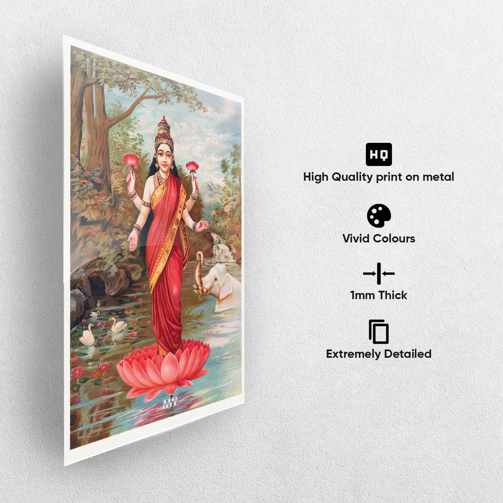 Goddess Lakshmi Classic Art Metal-Poster