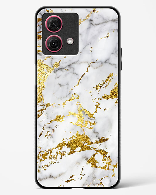 Gold Vein Marble Glass Phone Case-Moto G84 5G