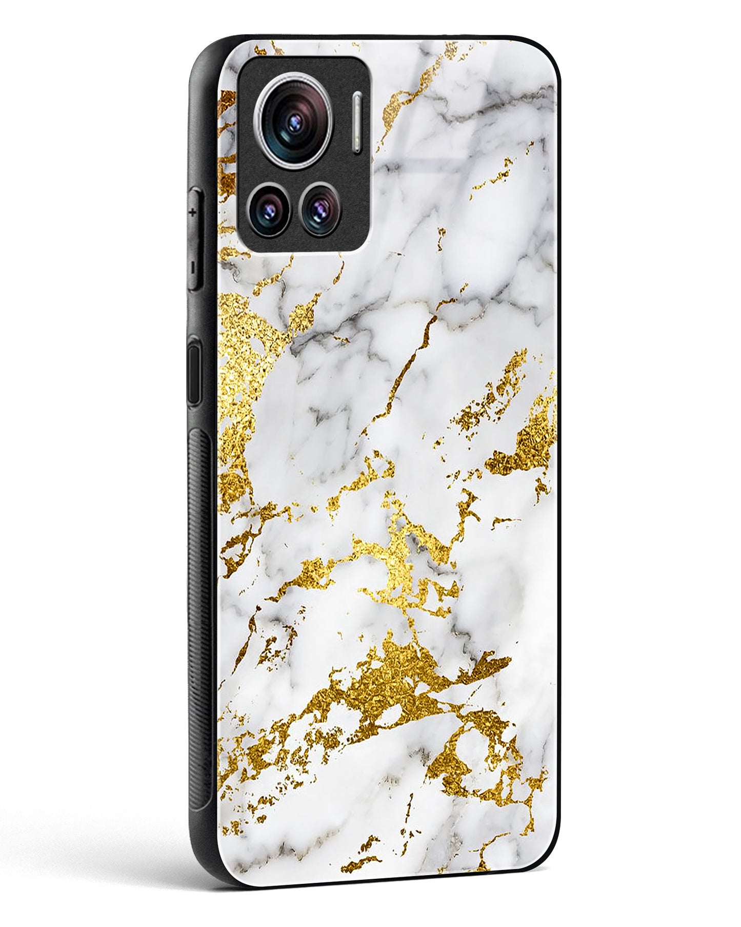 Gold Vein Marble Glass Phone Case-Motorola Edge 30 Ultra