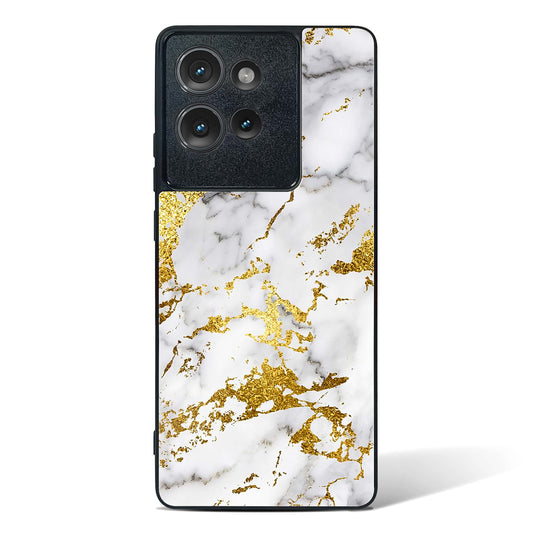 Gold Vein Marble Glass Phone Case-Motorola Edge 50
