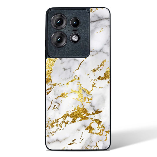 Gold Vein Marble Glass Phone Case-Motorola Edge 50 Pro